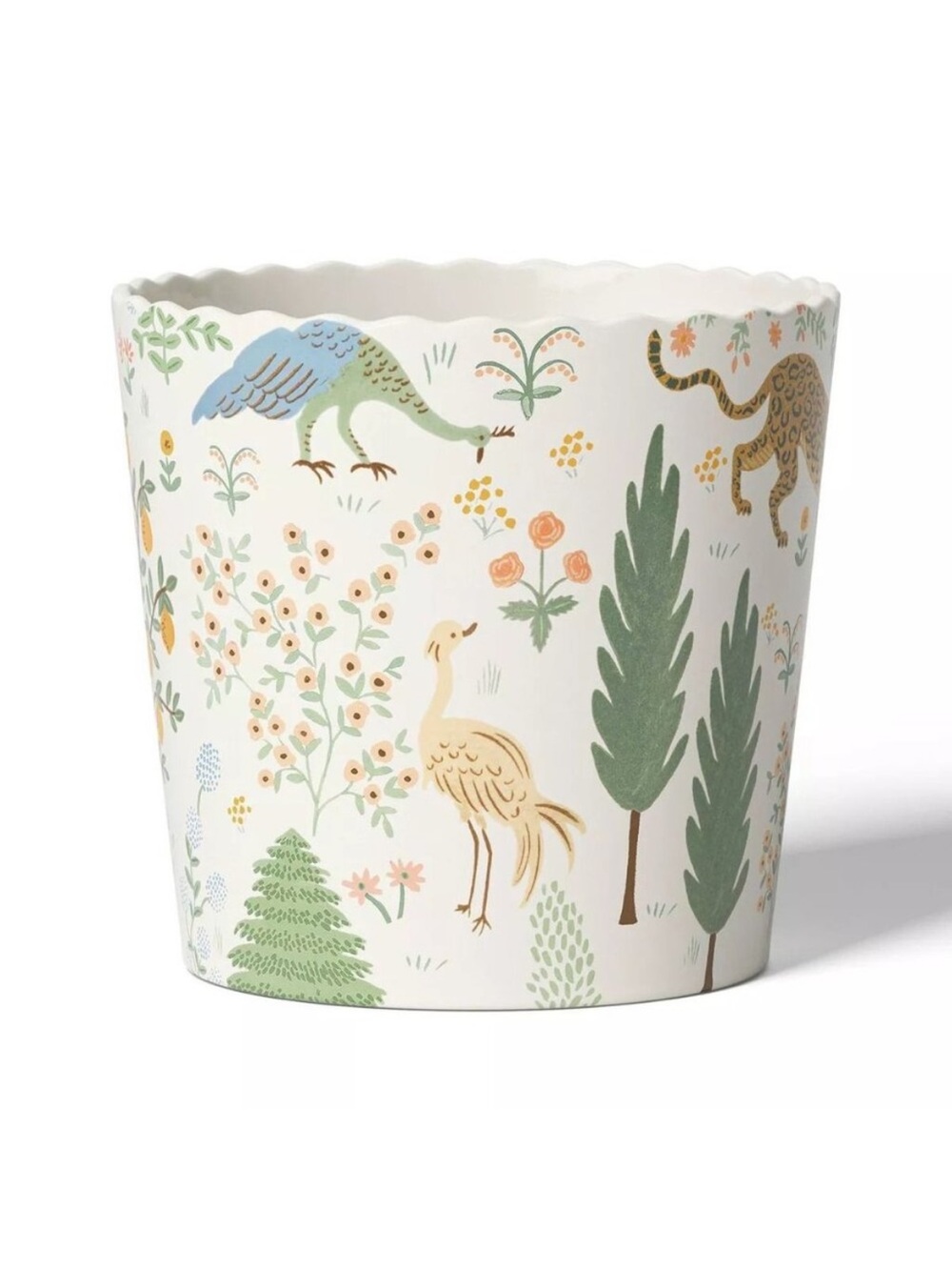 Rifle Paper Co. Scalloped Menagerie Ceramic Large Indoor 8” Planter